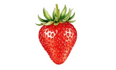 Fresh, ripe, red strawberry illustration