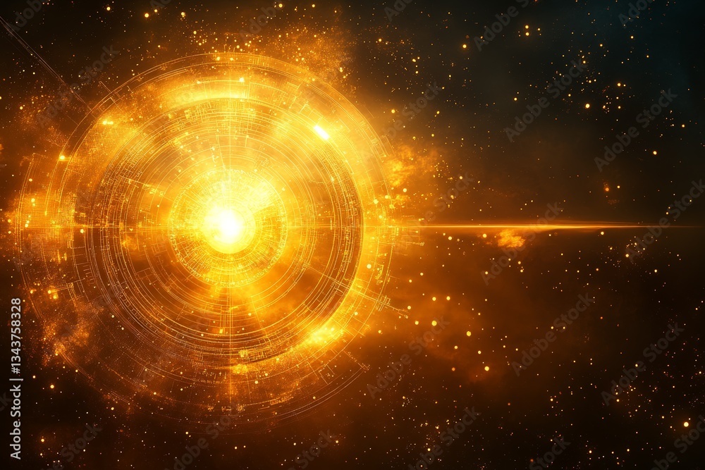 Leinwandbilder cosmic explosion glowing brightly in the vastness of outer space with swirling patterns and scattere