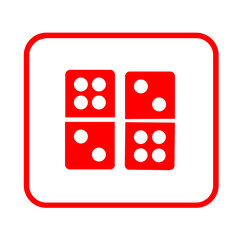 red and white domino card