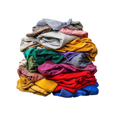 A colorful pile of neatly folded clothes in various shades, showcasing a variety of fabrics and textures.