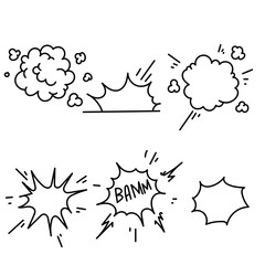 hand drawn doodle motion impact element collection