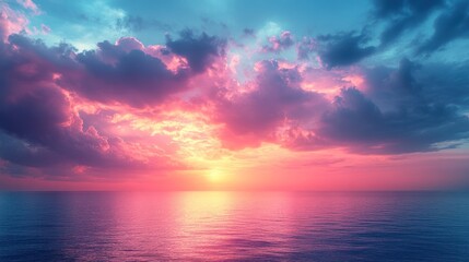Colorful Sunset Over Calm Ocean