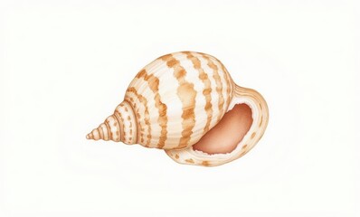 Detailed seashell on a light background