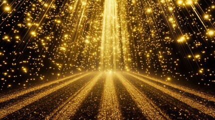 Golden Glitter Rain: A Luxurious Digital Background