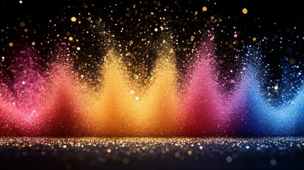 Colorful powder explosion on a dark background