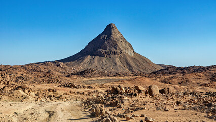 The Landscape and Mountains of the Sahara Desert in Algeria