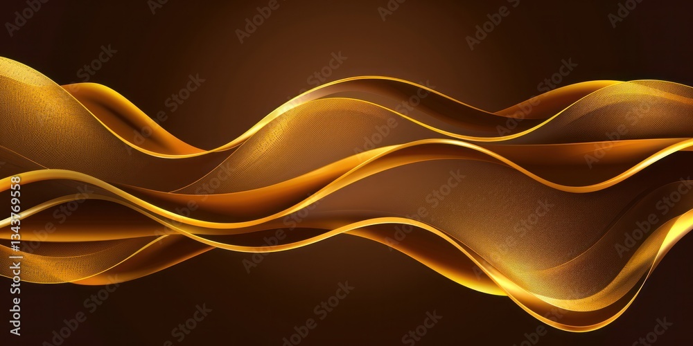 Poster abstract futuristic background gold background with abstract waves, fluid shapes, and smooth curves 