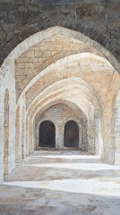 Obraz premium Serene Stone Archway A Tranquil Passageway of Ancient Architecture.