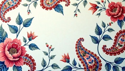 Subtle paisley print, soft color palette, delicate lines , minimal, textile