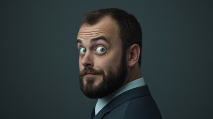 Obraz premium an 35 years old man wearing formal looked funny crazy face