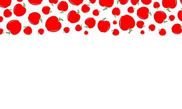 falling fruits frame red apples border background