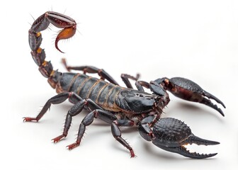 Emperor scorpion heterometrus laoticus isolated on a white background