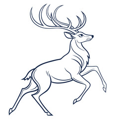  Line Art of a Deer with Elegant Antler