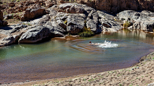 Small River in the Sahara Desert of Algeria