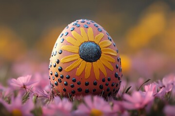 An Easter celebration with oranges as the main subject. Oranges, Easter decorations, and festivity are prominent in the image.