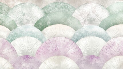 Serene Pastel Fan Pattern: A Dreamy Abstract Artwork