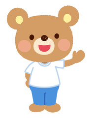 かわいいクマのキャラクター　運動着　スタッフ