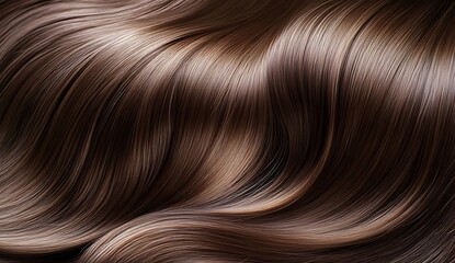 .ong, shiny brown hair, showcasing a smooth hairstyle in a high-quality, real photograph.