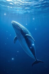 Fototapeta premium there is a whale that is swimming in the ocean