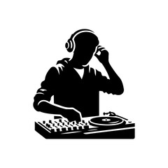 Music man icon silhouette design