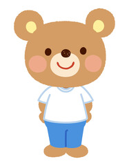 かわいいクマのキャラクター　運動着　スタッフ