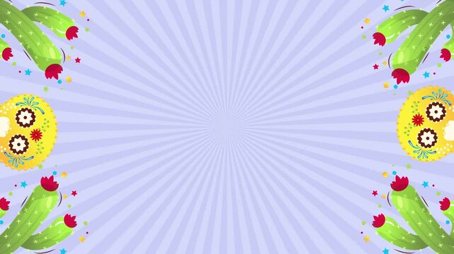 Cinco de Mayo Mexican Festival Animated Horizontal Background