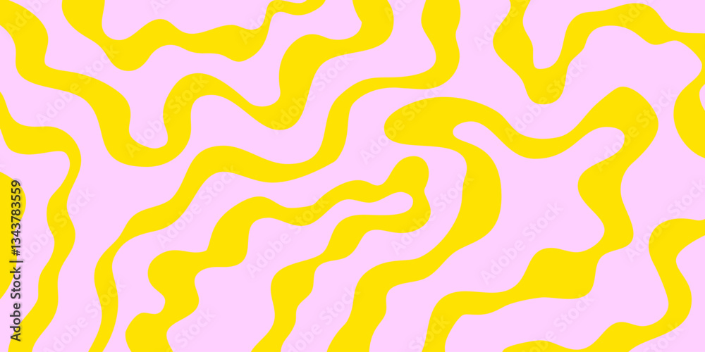 Fototapete abstract geometric wavy background. cool funky art vector design. groovy trippy hippy pattern. psych