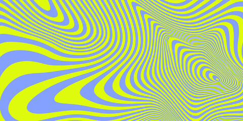 Abstract Geometric Wavy Background. Cool Acid Lines Optical Illusion Art Vector Design. Groovy Trippy Hippy Pattern. Psychedelic Y2k Texture Bg.