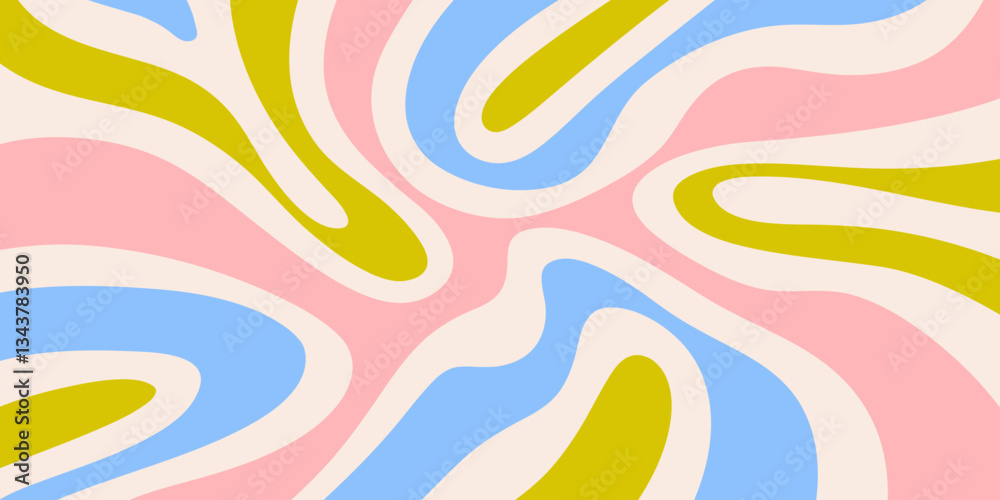 Aufkleber abstract trippy hand drawn groovy pattern vector design. fun vintage y2k wavy texure. curvy psychede