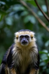 Fototapeta premium arafed monkey sitting on a tree branch in the jungle