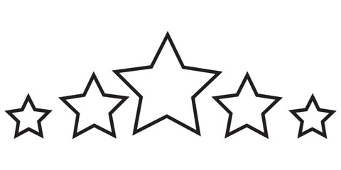 five star icon on white background. 5 star sign.