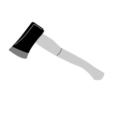 Small Axe Garden tool, flat outline style isolate on white background, vector illustration