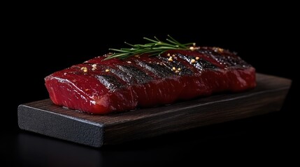 Seared Tuna on Wooden Board