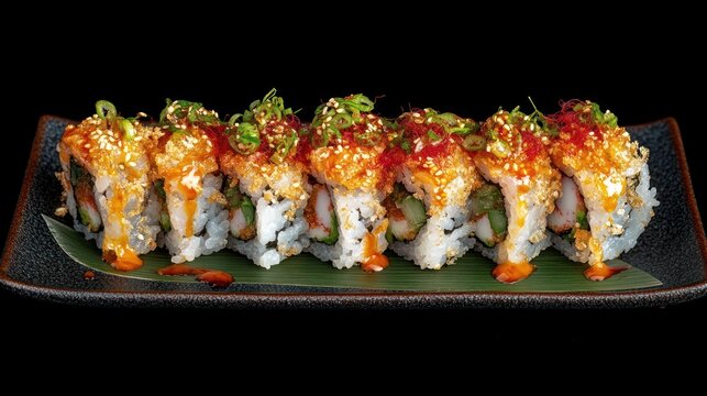 Delicious Spicy Salmon Sushi Rolls