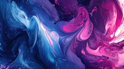 Fototapeta premium Abstract Swirling Paint: A Symphony of Blue and Pink Hues