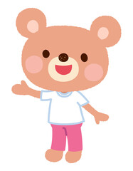 かわいいクマのキャラクター　女の子　運動着　スタッフ