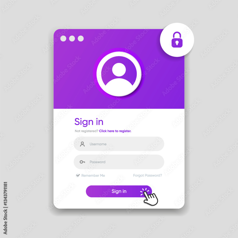 Leinwandbilder Set of Sign Up and Sign In forms. Registration and login forms page. Professional and User-friendly web and UI UX design elements. Modern Sign in and Register page. Username, email and password.