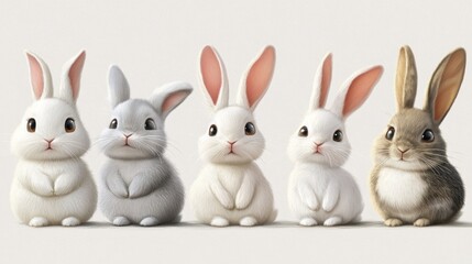 Obraz premium Cute bunny set