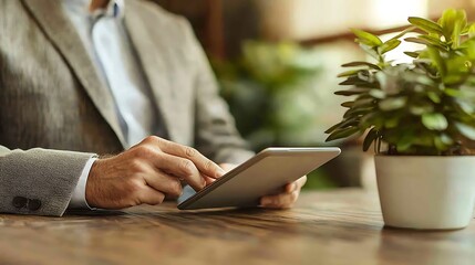 Businessman Using Tablet Computer
