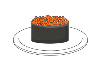 寿司, いくら, いくら軍艦, 軍艦巻き, すし, 魚卵, 海鮮, 和食, 日本食, 寿司ネタ, 回転寿司, ごはん, 食べ物イラスト, 料理アイコン, かわいいイラスト, シンプルデザイン, 飲食店, メニュー素材, フードイラスト, ヘルシーフード, 醤油, わさび, 食品デザイン, レストラン, 居酒屋, 寿司屋, 海苔, シャリ, きゅうり, 江戸前寿司, 食べ物, 魚, 食事, 鮭, ダ