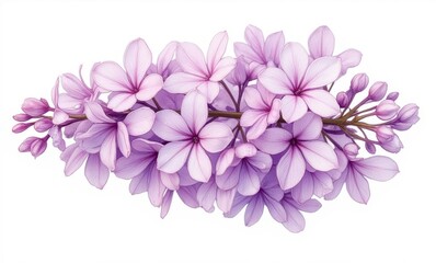 Delicate lilac flowers arrangement