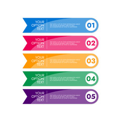 vector infographic template set of 5 plates with different color options for your information