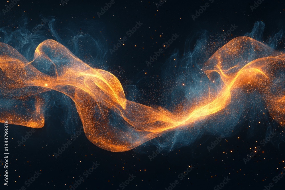 Leinwandbilder vibrant swirling cosmic patterns with glowing particles in a dark background showcasing enchanting c