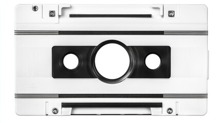 Fototapeta premium A close-up view of a vintage cassette tape showcasing its design, perfect for music nostalgia and retro themes