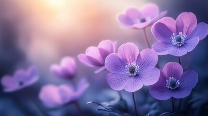 Delicate Lavender Flowers in Soft Sunlight