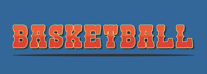 typography BASKETBALL word art illustration, editable text effect, eps file format