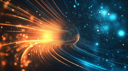 Dynamic Light Effect Background with Vibrant Blue & Orange Streaks  Starburst & Laser Beam Motion Graphics for Tech & Digital Marketing Videos  High-Energy Visual Design