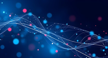 abstract technology particles lines mesh background