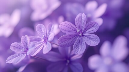 Delicate purple flowers in soft focus