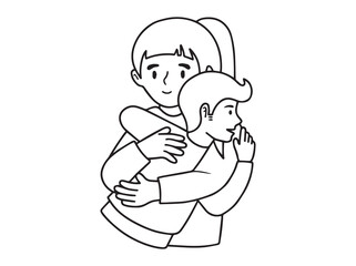 Hand Drawn Mother Day Line Art